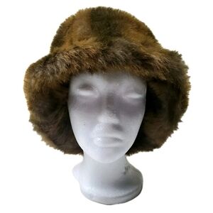 Smart Set Bucket Hat Womens Medium Size Brown Faux Fur Vintage Y2k  Bohemian
